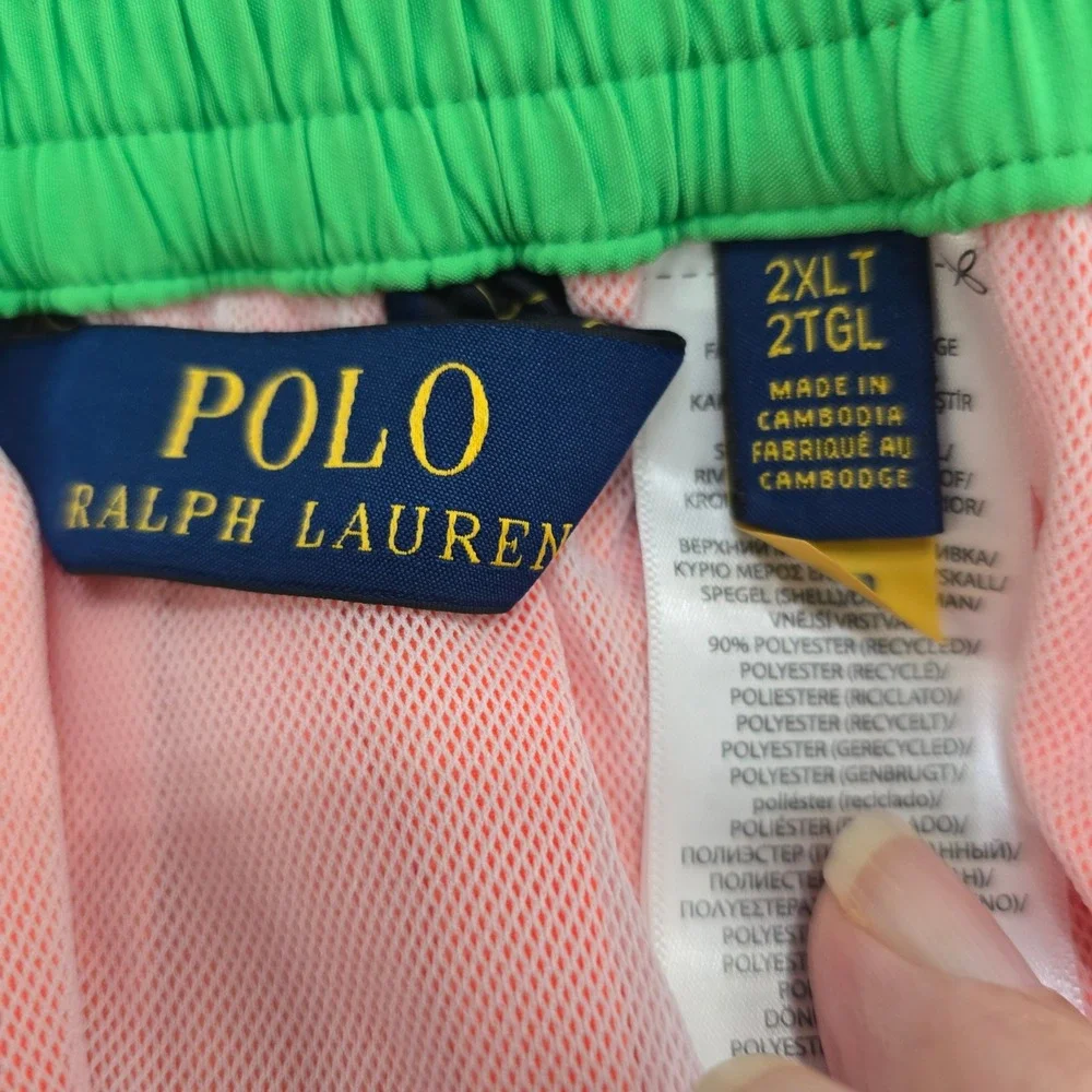 Polo‎ Ralph Lauren Mens Neon Orange Swim Trunks Cargo Shorts 2XLT 711858958005